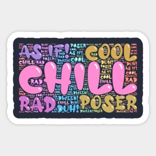 80s Slang Word Art Sticker